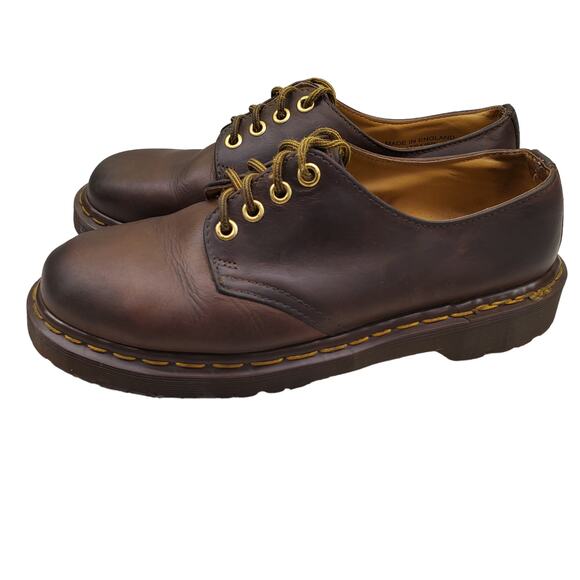 Vintage Doc Martens Brown Leather Oxfords Made in England Derby Shoes US 8 - Picture 2 of 13